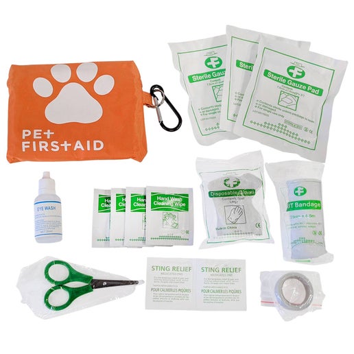 19-Piece Pet First Aid Kit with Carabiner: Essential Gear