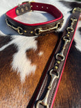 Load image into Gallery viewer, English Riding Snaffle Bit Red Padded Leather Dog Collar
