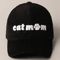 Load image into Gallery viewer, Cat Mom Chenille Patch Corduroy Baseball Cap
