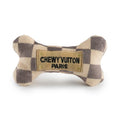 Load image into Gallery viewer, Checker Chewy Vuiton Bones Squeaker Dog Toy
