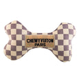 Load image into Gallery viewer, Checker Chewy Vuiton Bones Squeaker Dog Toy
