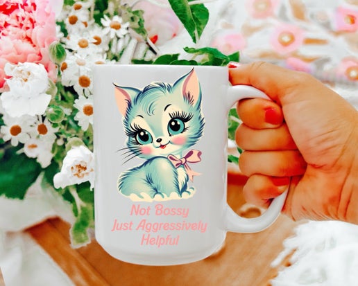 Just Aggressively Helpful Cat Mug