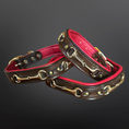 Load image into Gallery viewer, English Riding Snaffle Bit Red Padded Leather Dog Collar
